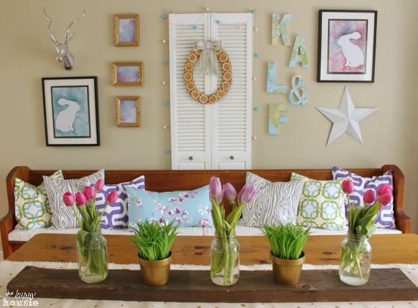 Spring Home Tour Dining Room Easter Gallery Wall at The Happy Housie