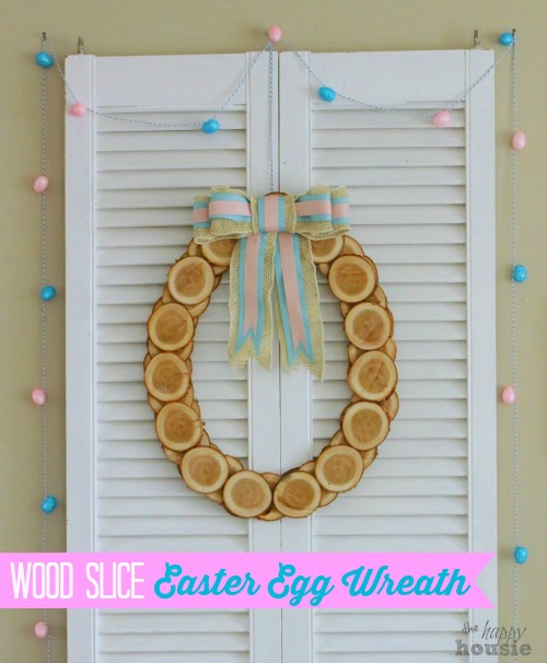 Wood Slice Easter Egg Wreath 5 at The Happy Housie