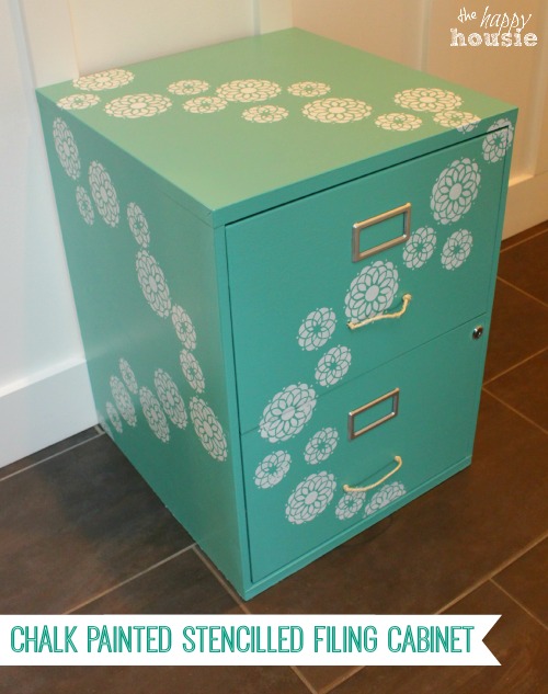 A Chalk Painted Stencilled Filing Cabinet at The Happy Housie