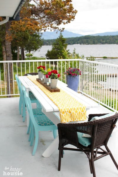 All Decked Out Our Summer Deck at The Happy Housie outdoor dining table