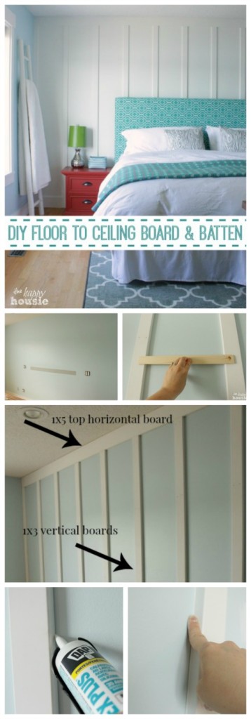 DIY Floor to Ceiling Board and Batten how to tutorial at The Happy Housie