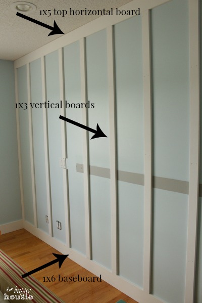 Floor to Ceiling Board and Batten tutorial at The Happy Housie panel dimensions