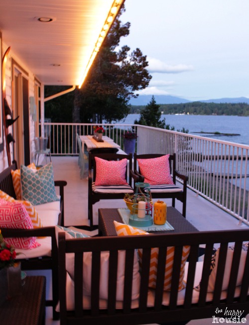Our Summer Deck in the Evening at The Happy Housie