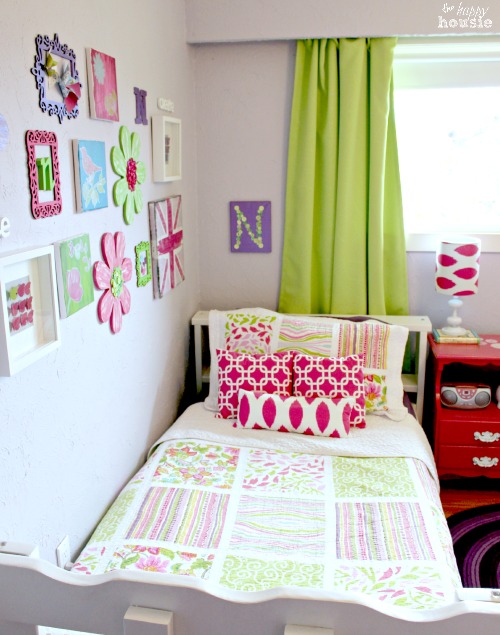 Little Turning Big Girl Bedroom Reveal at The Happy Housie bed
