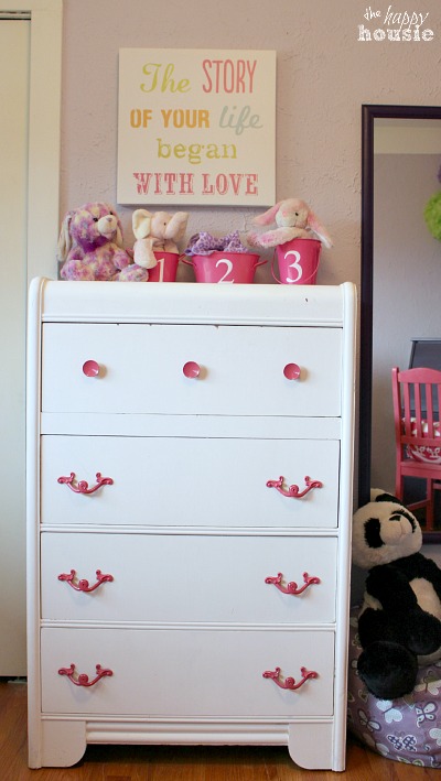 Little Turning Big Girls Bedroom Reveal at The Happy Housie dresser