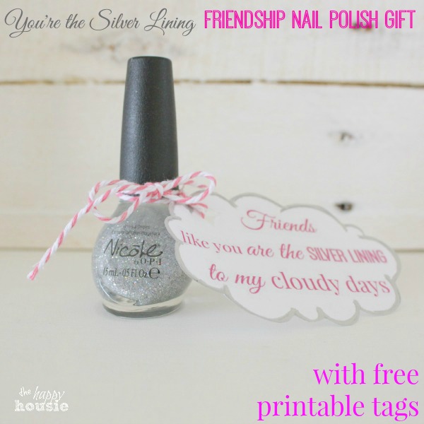 You're My Silver Lining Friendship Nailpolish Gift by The Happy Housie labeled