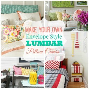 make your own diy envelope style lumbar pillow covers by The Happy Housie