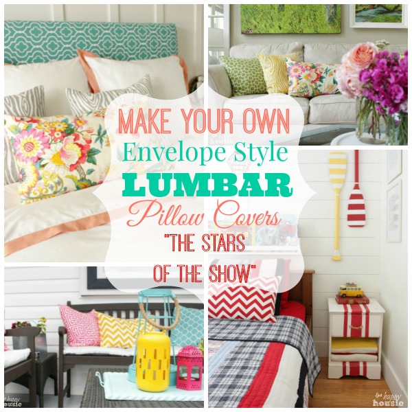make your own envelope style lumbar pillow covers the stars of the show by The Happy Housie