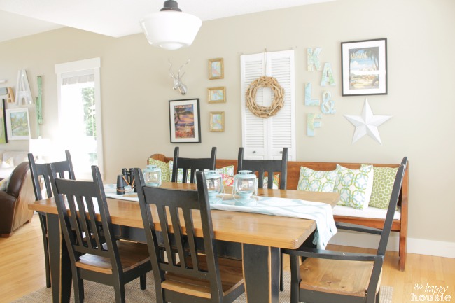 Beachy Style Summer Lake House Tour at The Happy Housie Dining Room 4