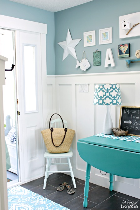 Beachy Style Summer Lake House Tour at The Happy Housie Entry Hall 1