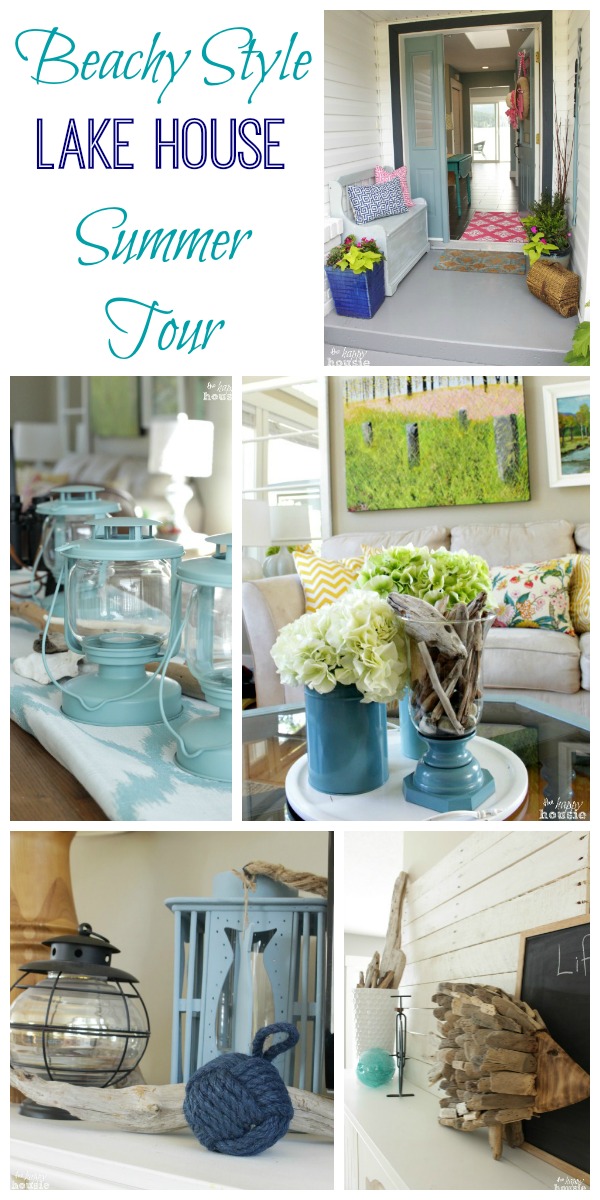 Come on in and take a tour of our Beachy Style Lake House Summer Tour at The Happy Housie