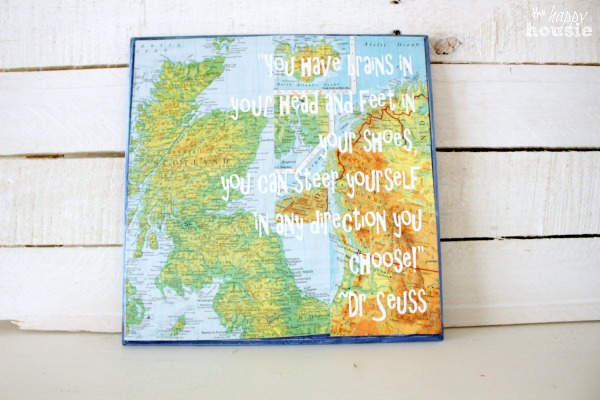 Dr. Seuss Quote Map Sign with Silhouette by The Happy Housie 1