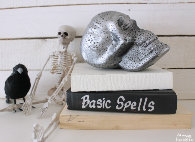 DIY Faux Mercury Glass Dollar Store Skull Transformation Pottery Barn Knockoff at The Happy Housie 3