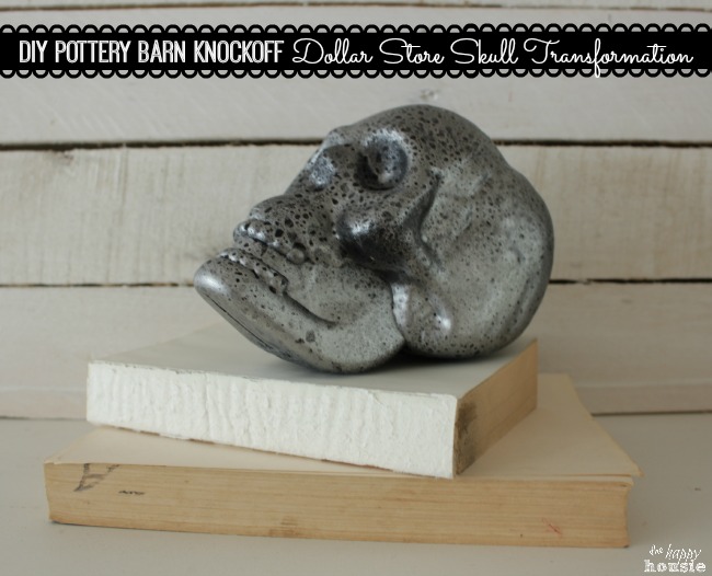DIY Pottery Barn Knockoff Dollar Store Skull Transformation at The Happy Housie