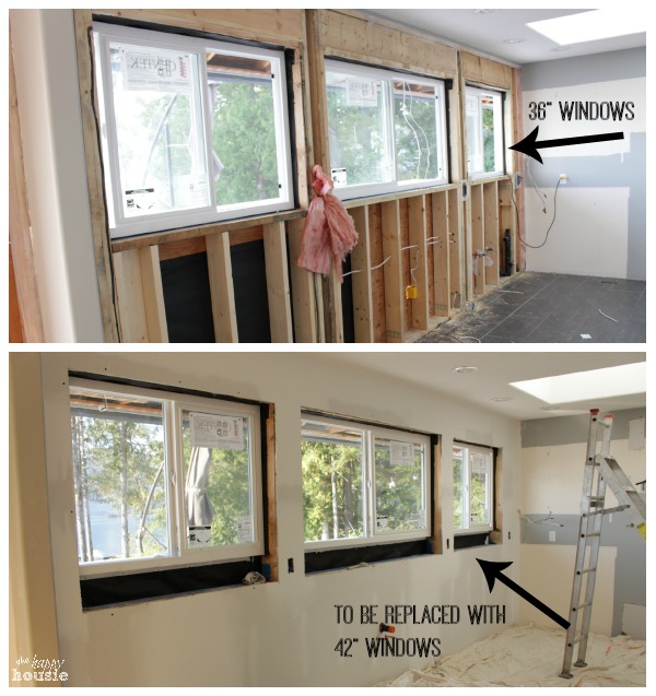 kitchen renovation progress wrong size windows