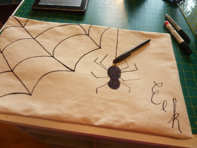 sharpie pillow outlining