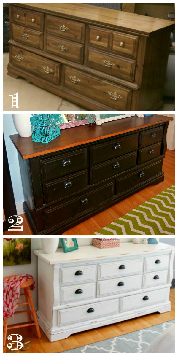 White Chalky Paint Dresser Makeover The Happy Housie