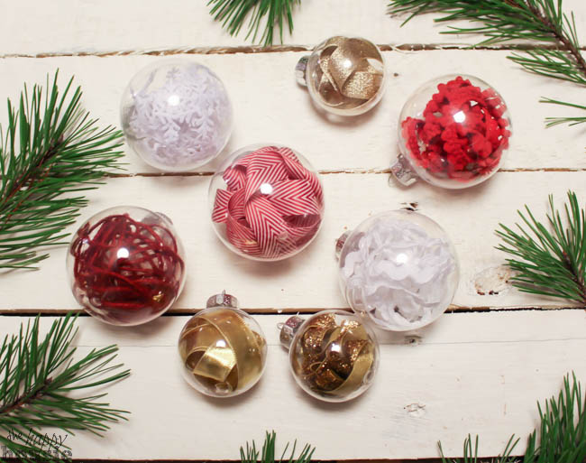 How to make these beautiful and simple One Minute DIY Ribbon Stuffed Christmas Ornaments at The Happy Housie-11