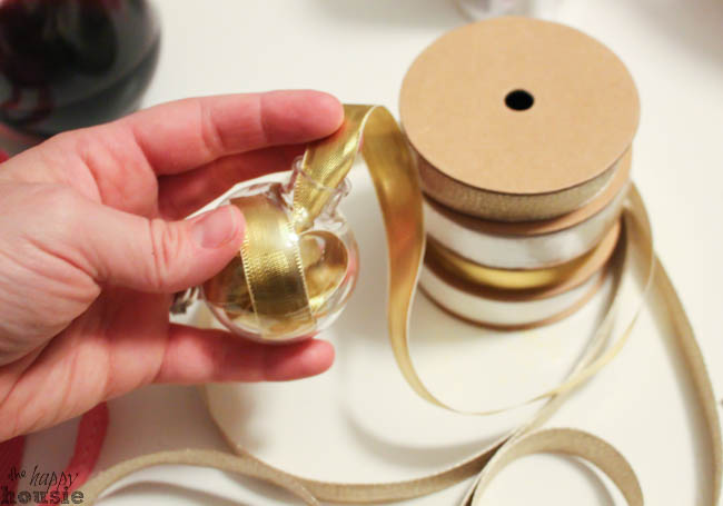 How to make these beautiful and simple One Minute DIY Ribbon Stuffed Christmas Ornaments at The Happy Housie-2