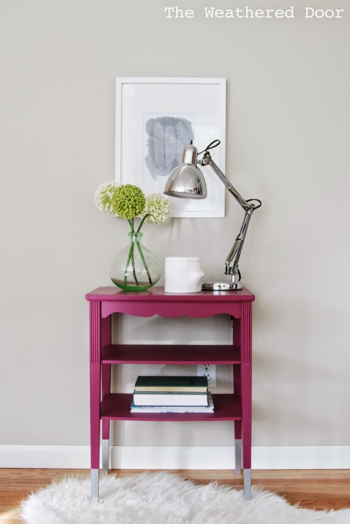 Magenta Table with Silver dipped legs WD-b-6