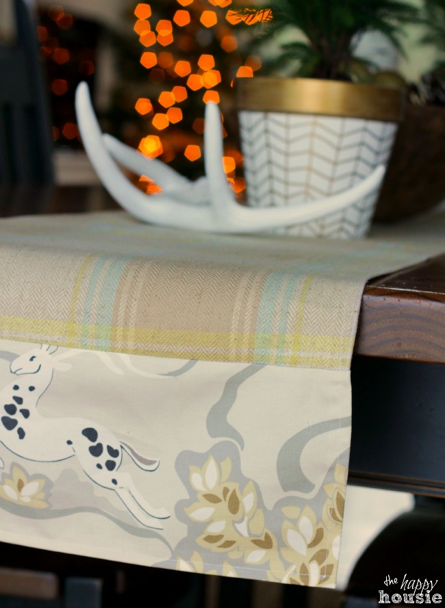Make Your Own Custom DIY Table Runner with Two Fabrics for your Holiday or Christmas Table easy sewing tutorial at The Happy Housie 2