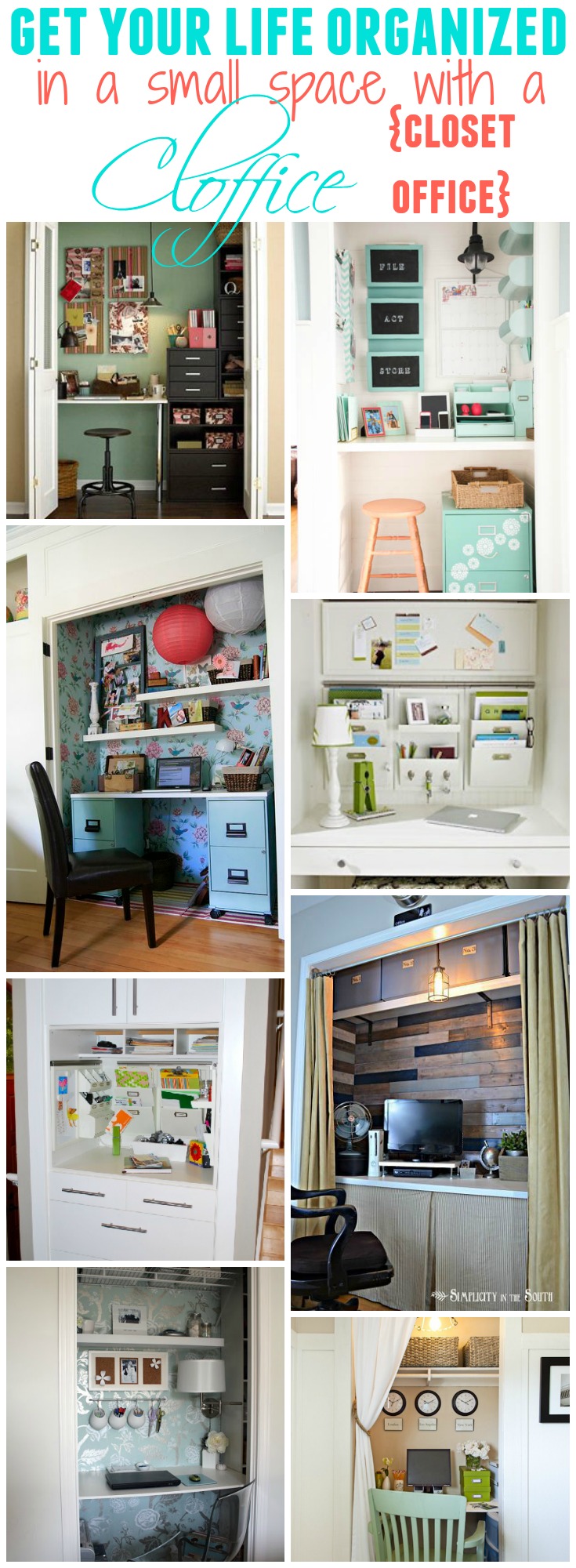 Get Your Life Organized in a Small Space with a Closet Office at The Happy Housie