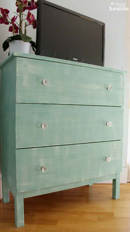 IKEA Tarva Dresser Hack with faux Linen Texture at The Happy Housie after 4