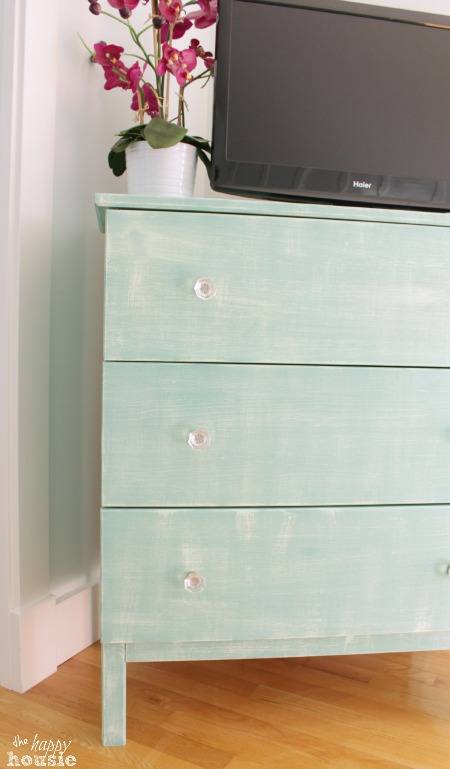IKEA Tarva Dresser Hack with faux Linen Texture at The Happy Housie after 5