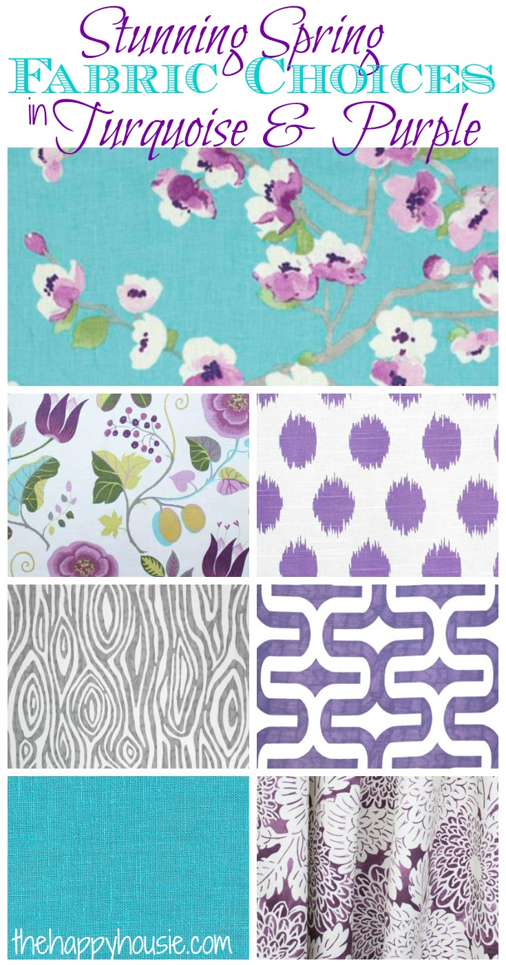 Stunning Spring Fabric Choices in Turquoise and Purple at thehappyhousie.com