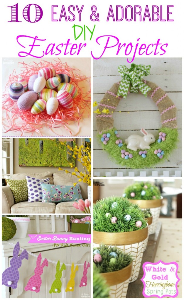 10 Easy and Adorable DIY Easter Projects by thehappyhousie.com