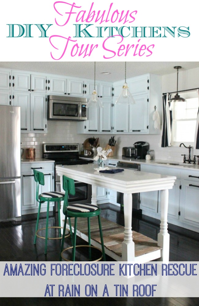 Amazing Foreclosure kitchen rescue at Rain on a Tin Roof featured on thehappyhousie.com