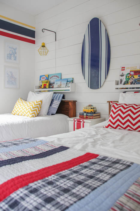 Nautical Camp Style Boys Bedroom Reveal at thehappyhousie.com-36