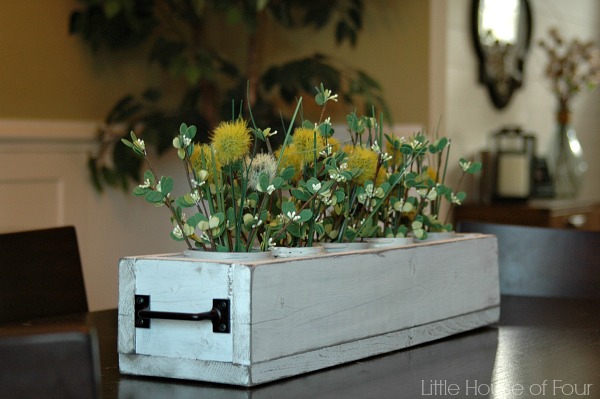 Distressed wood planter box