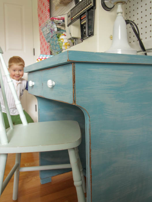 Free Desk Makeover with DIY Homemade Chalk Based Paint at thehappyhousie.com-28