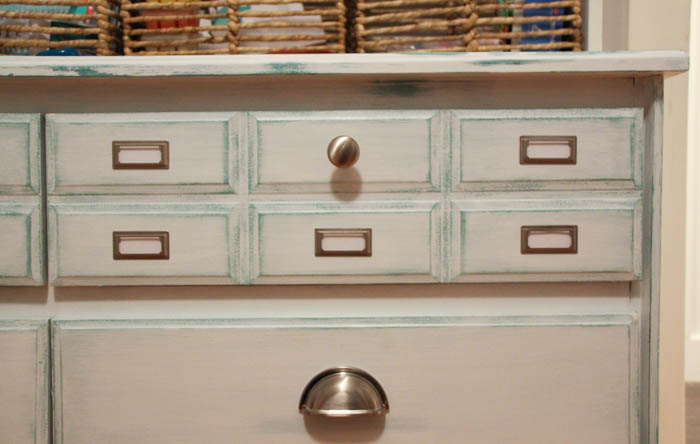 Turn an old dresser into a craft room storage piece at thehappyhousie.com-16