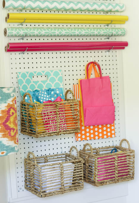 I love this colorful organized craft room makeover at thehappyhousie.com-13