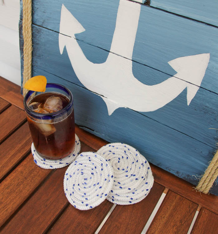 How to make these Easy DIY Nautical Rope Outdoor Coasters at thehappyhousie.com-8