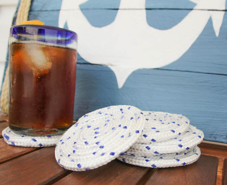 How to make these Easy DIY Nautical Rope Outdoor Coasters at thehappyhousie.com-9