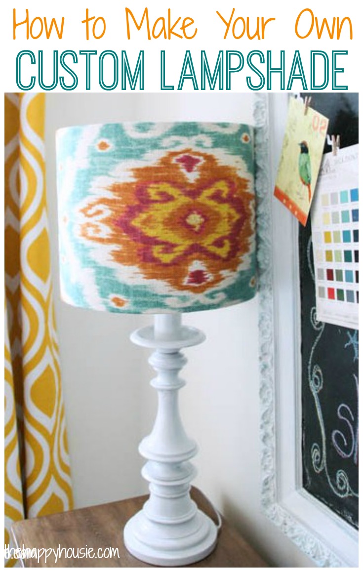 How to make your own DIY Custom Lampshade with a kit from I like that lamp at thehappyhousie.com