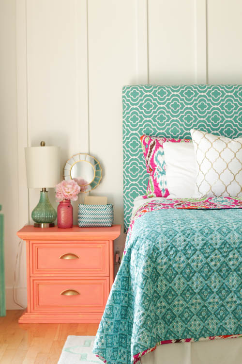 Pop of Colour in the Master Bedroom with new bedding at thehappyhousie.com-8