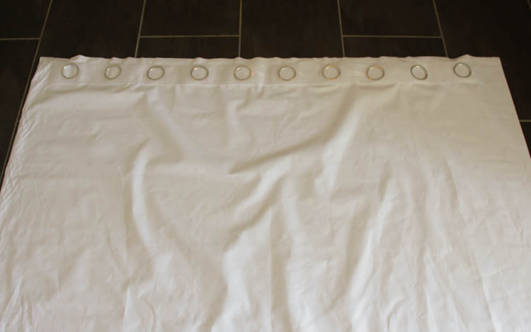 How to make your own DIY White Linen Blackout Drapery with Grommet Top at thehappyhousie.com-5