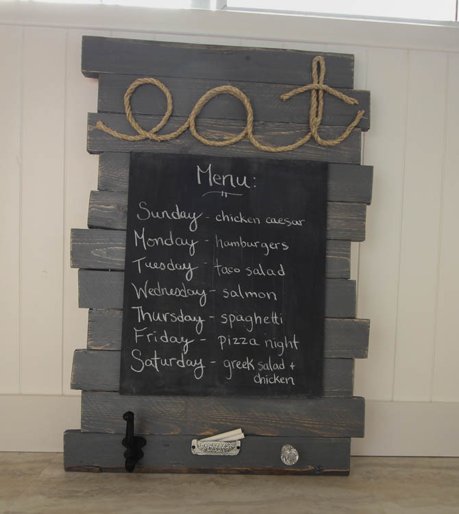 CHALKBOARD/MENU Board/kitchen Chalkboard With Days of the Week 