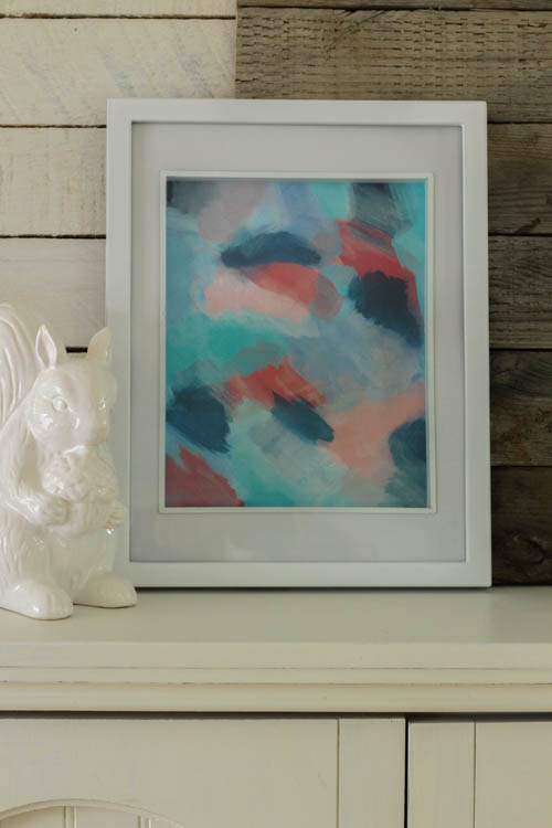Turquoise & Coral Fall Mantel at thehappyhousie.com-5