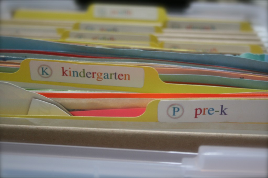 Labels such as kindergarten and pre-k.