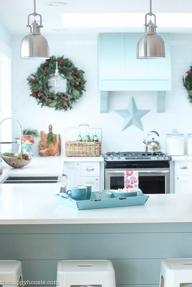How To Display Kitchen Cabinet Wreaths - The Turquoise Home