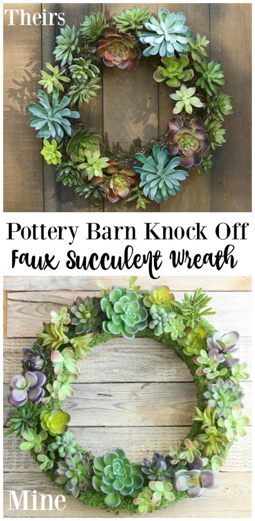 Pottery Barn Knock Off Faux Succulent Wreath | The Happy Housie