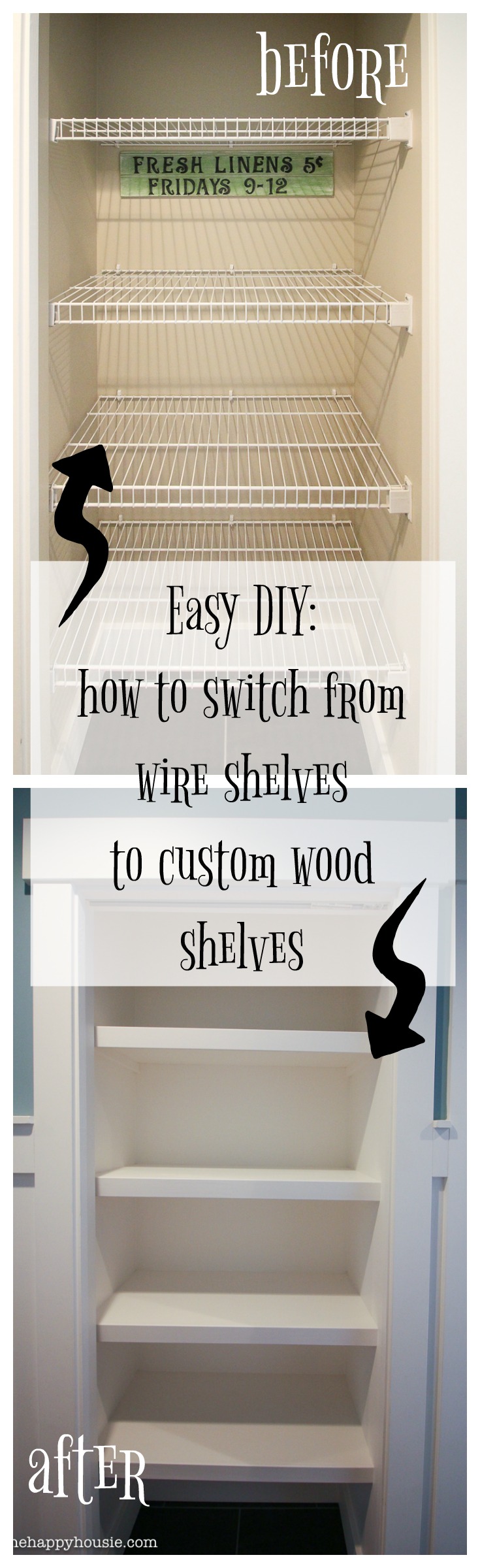 Wire Shelving and Wood Shelving Closet