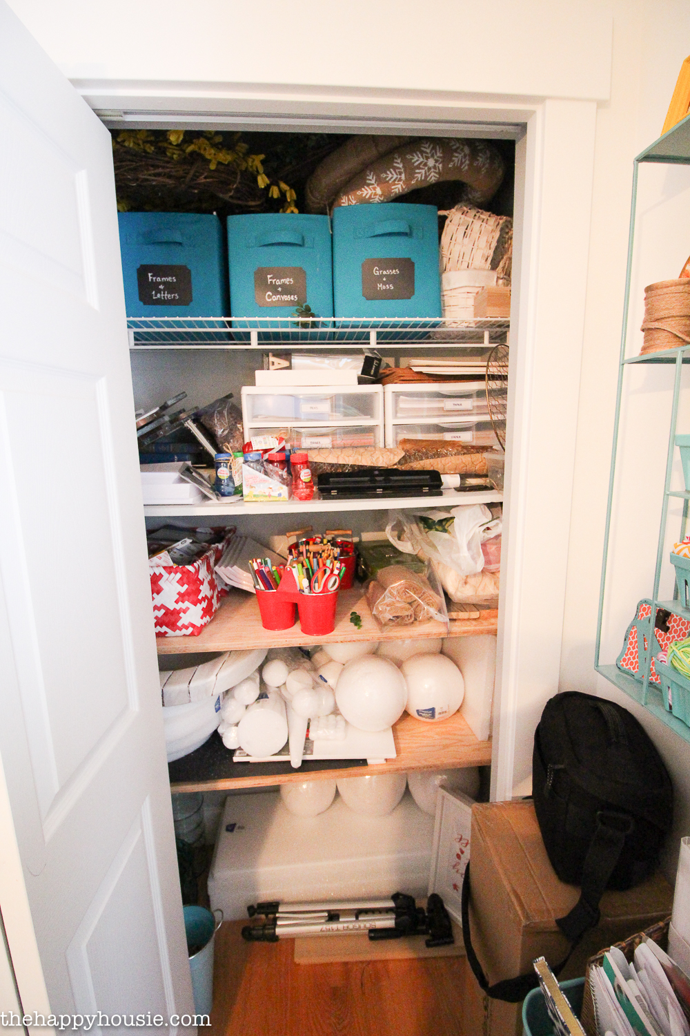 into the closet  Craft closet organization, Craft room storage