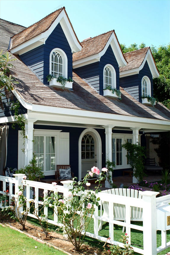 Blue House Siding With White Trim - Tons of Pictures & Ideas!