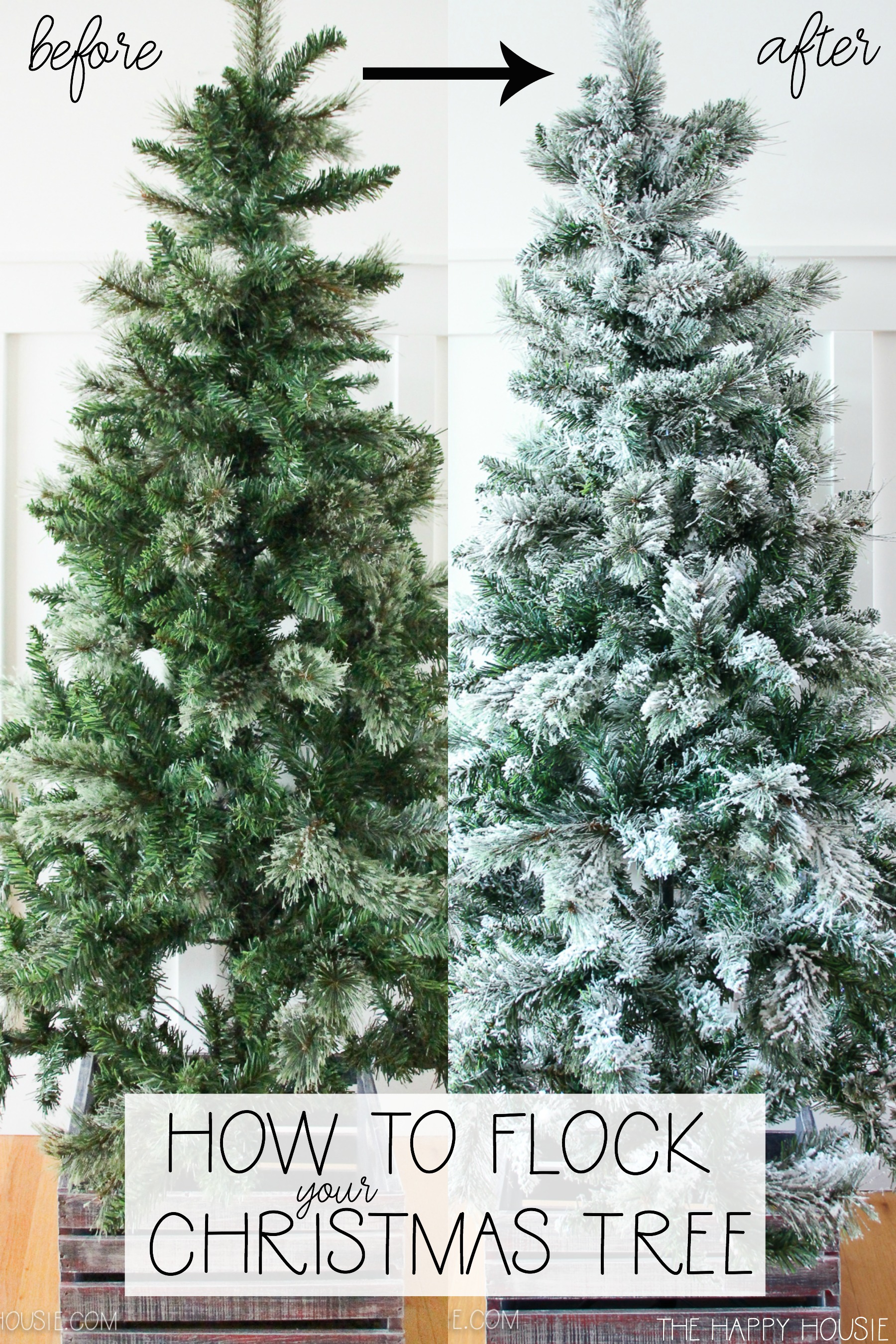 DIY FLOCKED CHRISTMAS TREE TUTORIAL
